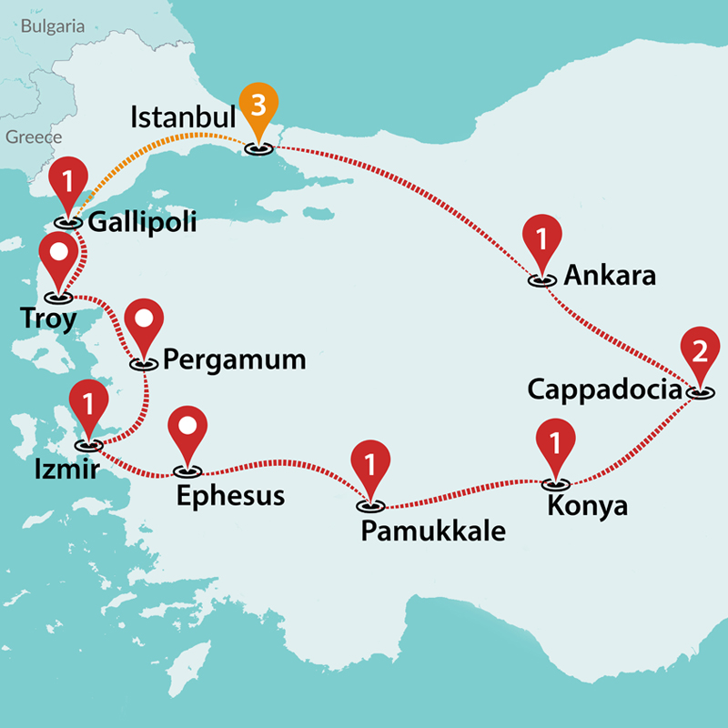 turkey travel itinerary for 12 days